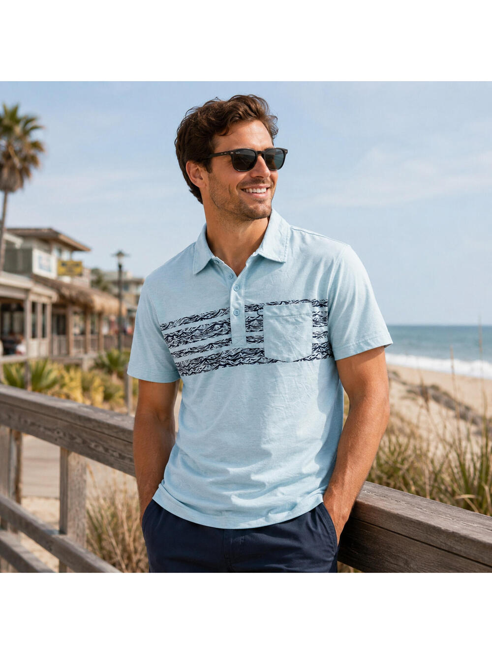 Costa Polo Shirt Mens M Performance Fishing Golf Pocket Lightweight Surf Casual